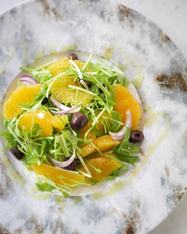 水菜とオレンジのシチリア風サラダ