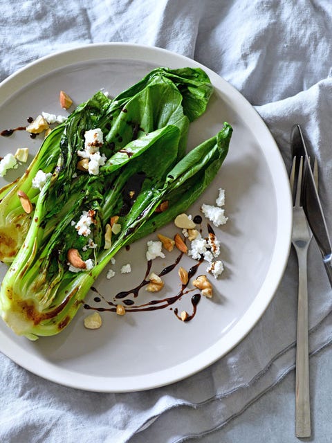 ちんげん菜のグリルとカッテージチーズのホットサラダ のレシピ 作り方 Elle