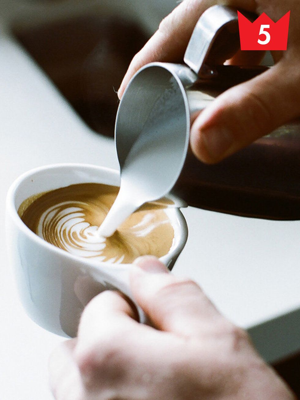 Coffee cup, Serveware, Cup, Finger, Drinkware, Teacup, Single-origin coffee, Caffè macchiato, Drink, White coffee, 