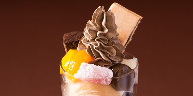 Food, Ice cream, Frozen dessert, Sundae, Dessert, Cuisine, Parfait, Knickerbocker glory, Ingredient, Cream, 