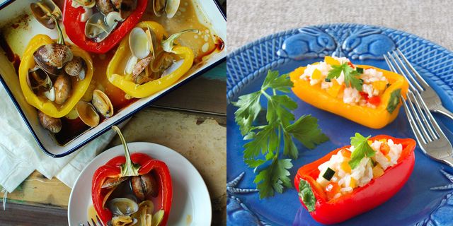 Dish, Food, Cuisine, Stuffed peppers, Bell pepper, Ingredient, Bell peppers and chili peppers, Paprika, Produce, Punjena paprika, 