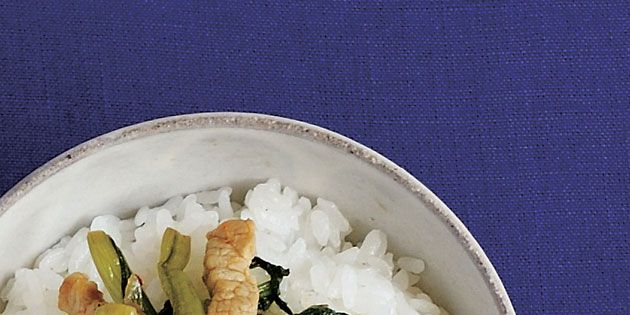 Food, Dish, White rice, Steamed rice, Cuisine, Ingredient, Rice, Namul, Wakame, Produce, 