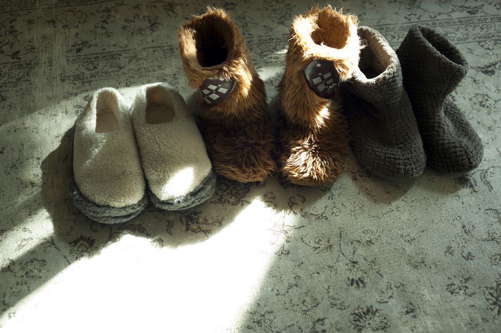 Brown, Textile, Baby & toddler shoe, Tan, Beige, Toy, Slipper, Still life photography, Walking shoe, 