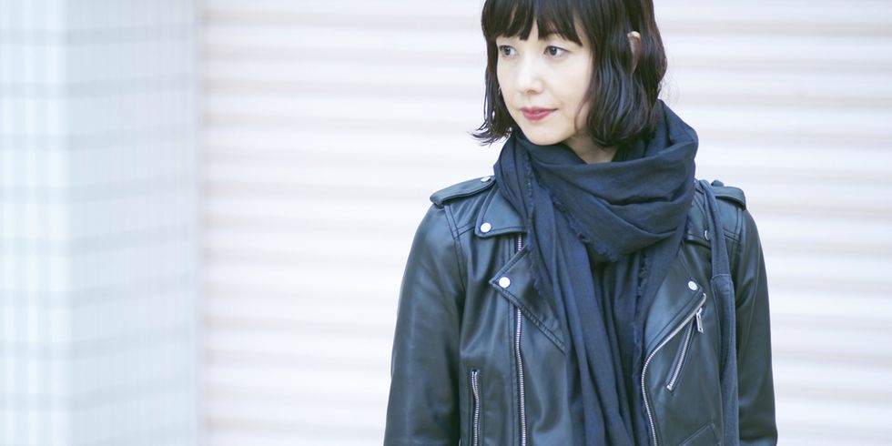 Clothing, Jacket, Sleeve, Textile, Outerwear, Collar, Bangs, Style, Winter, Street fashion, 