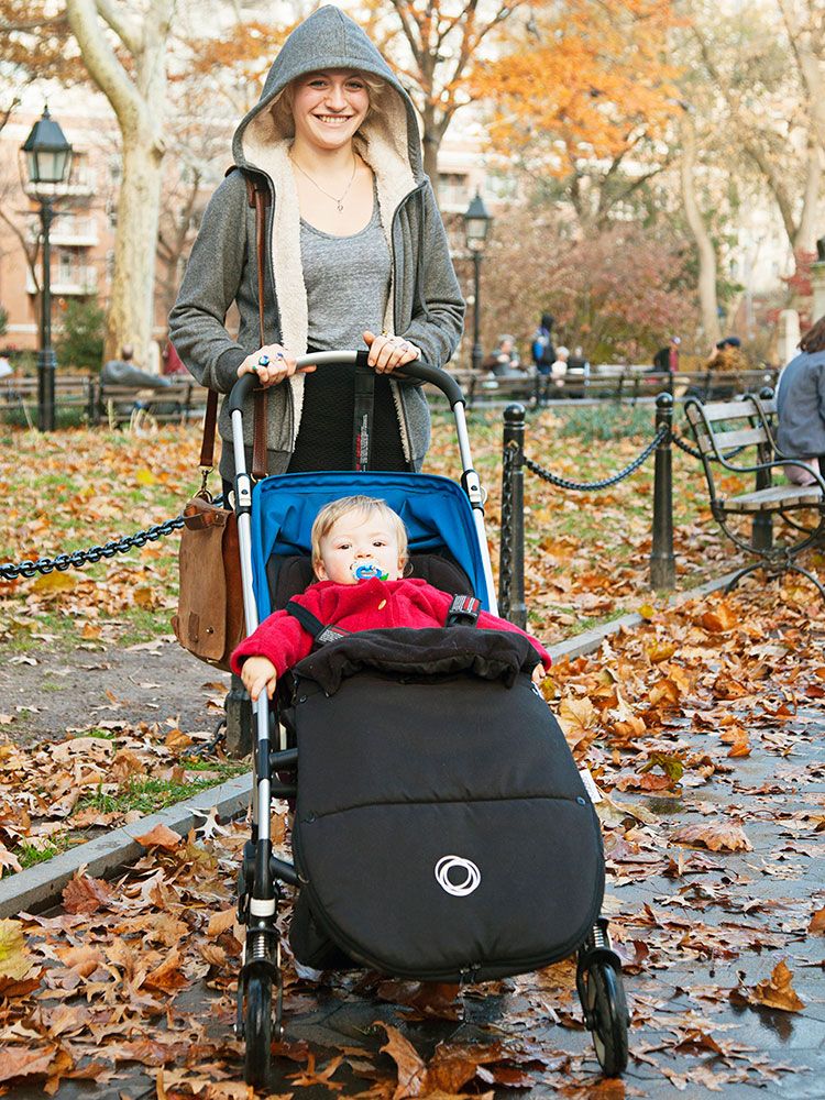 Human, Baby carriage, Leaf, Deciduous, Baby Products, People in nature, Autumn, Sitting, Comfort, Baby & toddler clothing, 