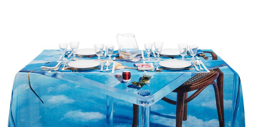 Blue, Turquoise, Table, Aqua, Furniture, Tablecloth, Azure, Textile, Turquoise, Tableware, 