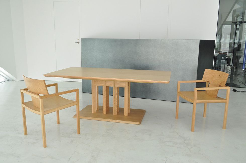 Furniture, Table, Room, Desk, Chair, Plywood, Design, Interior design, Material property, Coffee table, 