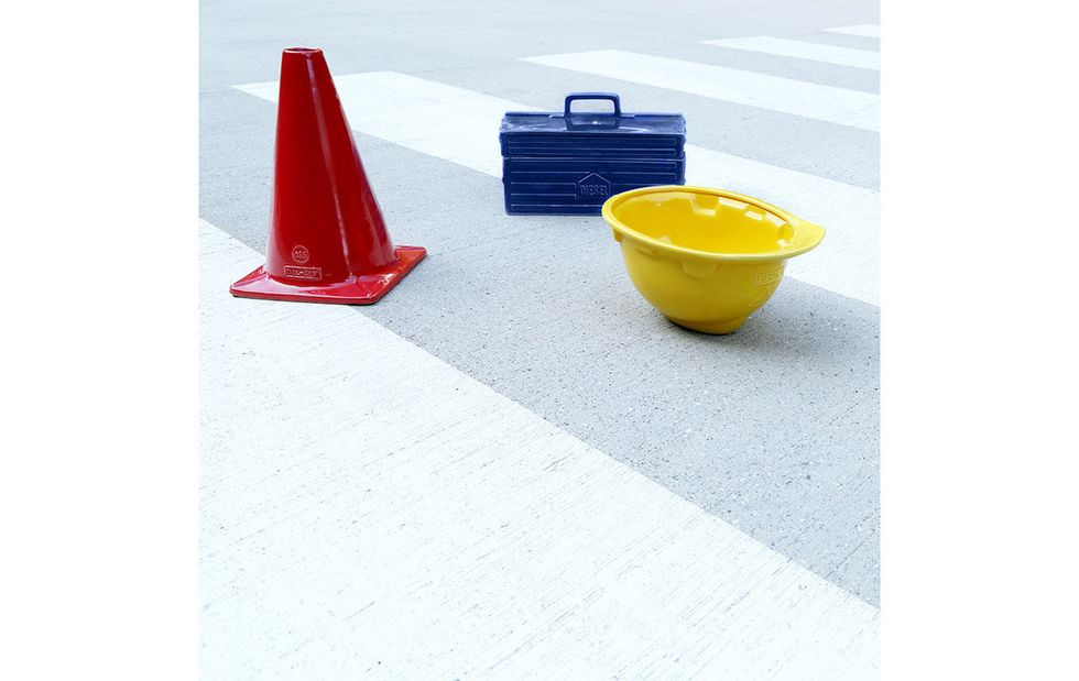 Yellow, Floor, Rectangle, Plastic, Table, Cone, 
