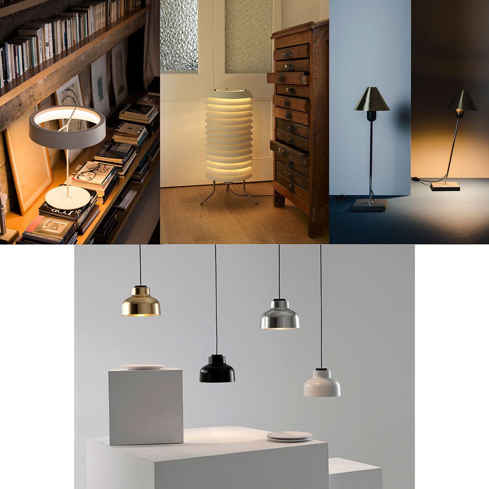 Lighting, Interior design, Furniture, Room, Lamp, Material property, Light fixture, Table, Lighting accessory, Wood, 