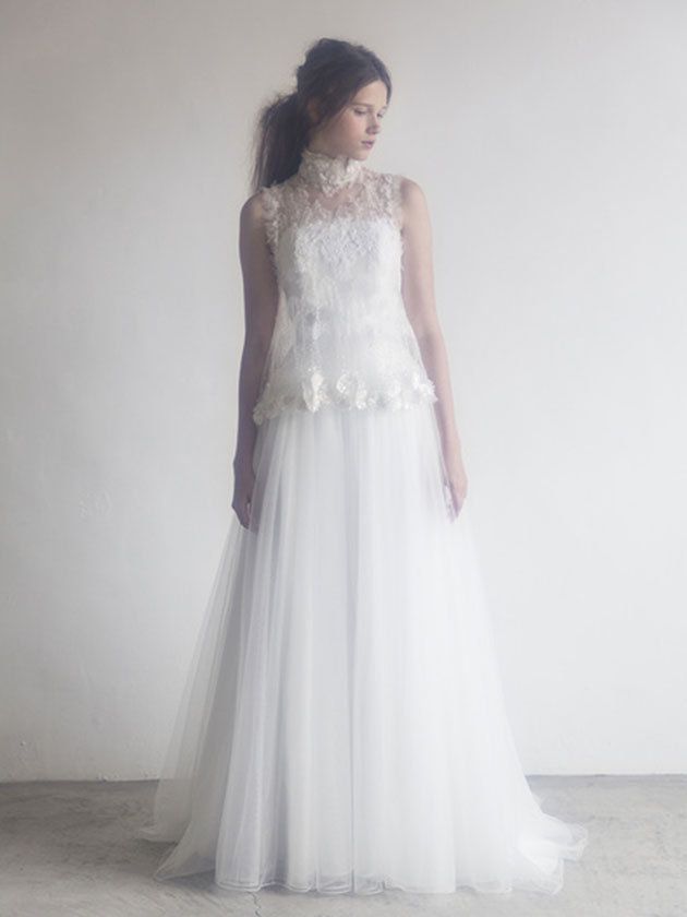 Gown, Wedding dress, Clothing, Dress, Bridal clothing, Fashion model, Shoulder, Photograph, White, Bridal party dress, 
