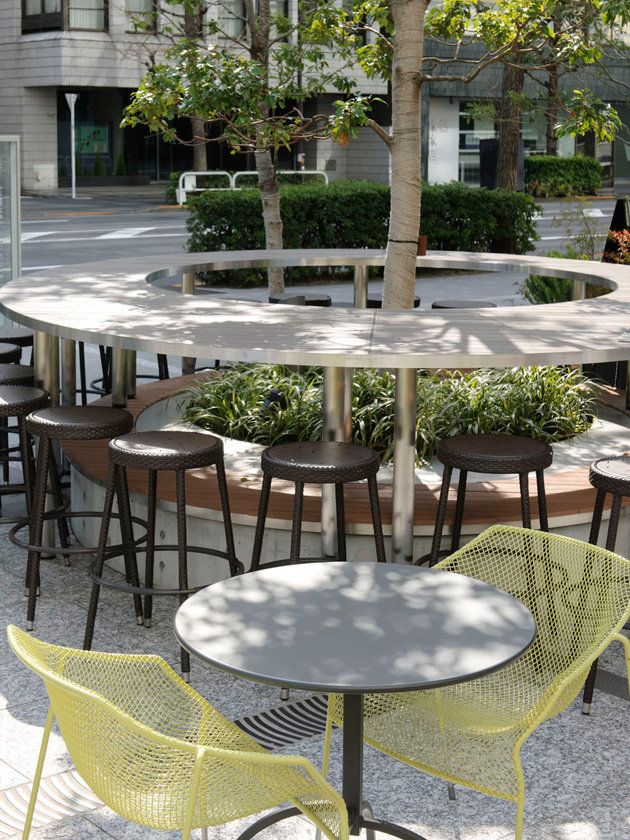 Furniture, Table, Outdoor table, Design, Outdoor furniture, Courtyard, Landscaping, 