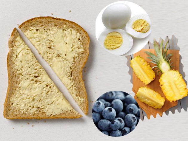 Food, Bread, Ingredient, Fruit, Natural foods, Breakfast, Baked goods, Produce, Tableware, Loaf, 