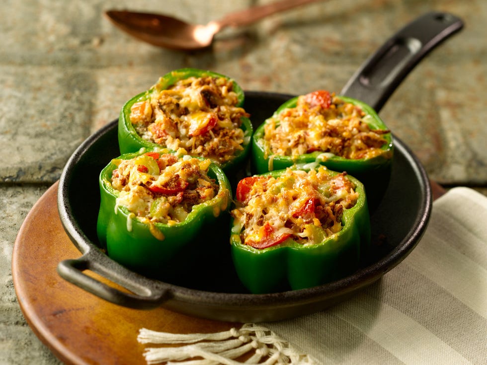 Dish, Food, Stuffed peppers, Bell pepper, Ingredient, Cuisine, Bell peppers and chili peppers, Capsicum, Vegetable, Produce, 