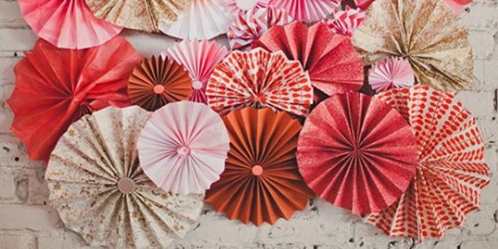 Pink, Orange, Pattern, Colorfulness, Art, Peach, Umbrella, Symmetry, Natural material, 