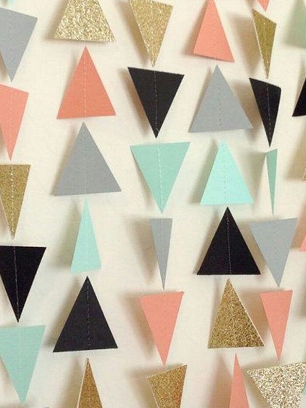 Pattern, Triangle, Teal, Art, Turquoise, Aqua, Paper product, Design, Paper, Creative arts, 