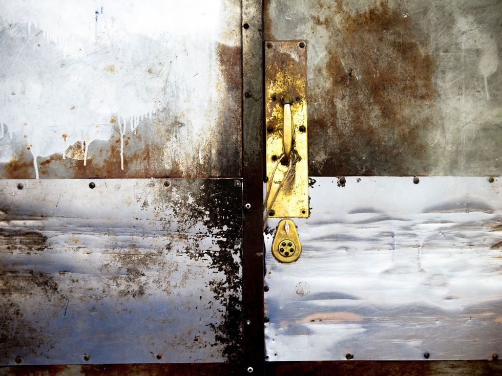 Wall, Yellow, Water, Reflection, Still life photography, Wood, Rust, Door, Art, 