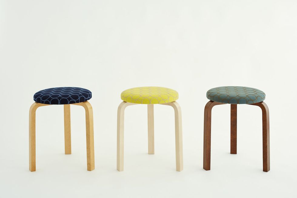 Furniture, Stool, Yellow, Chair, Bar stool, Material property, Table, 
