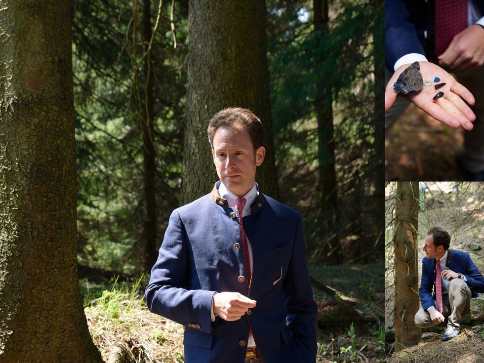 Collar, Dress shirt, Tree, People in nature, Suit, Style, Formal wear, Forest, Blazer, Suit trousers, 