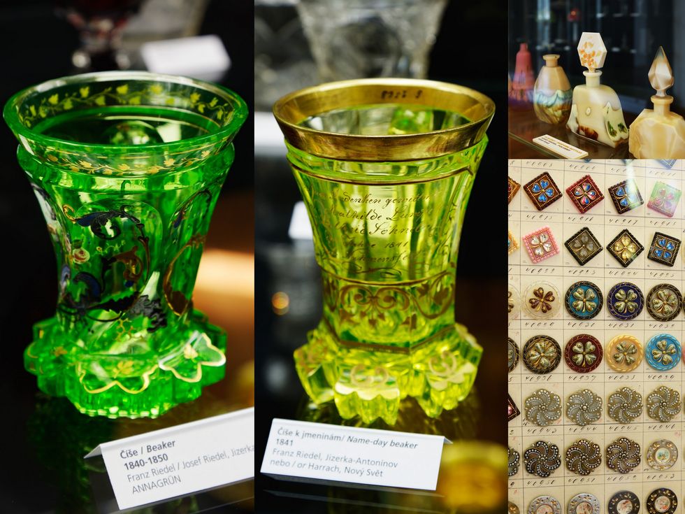 Green, Glass, Artifact, Collection, Natural material, Transparent material, Barware, Souvenir, Urn, 