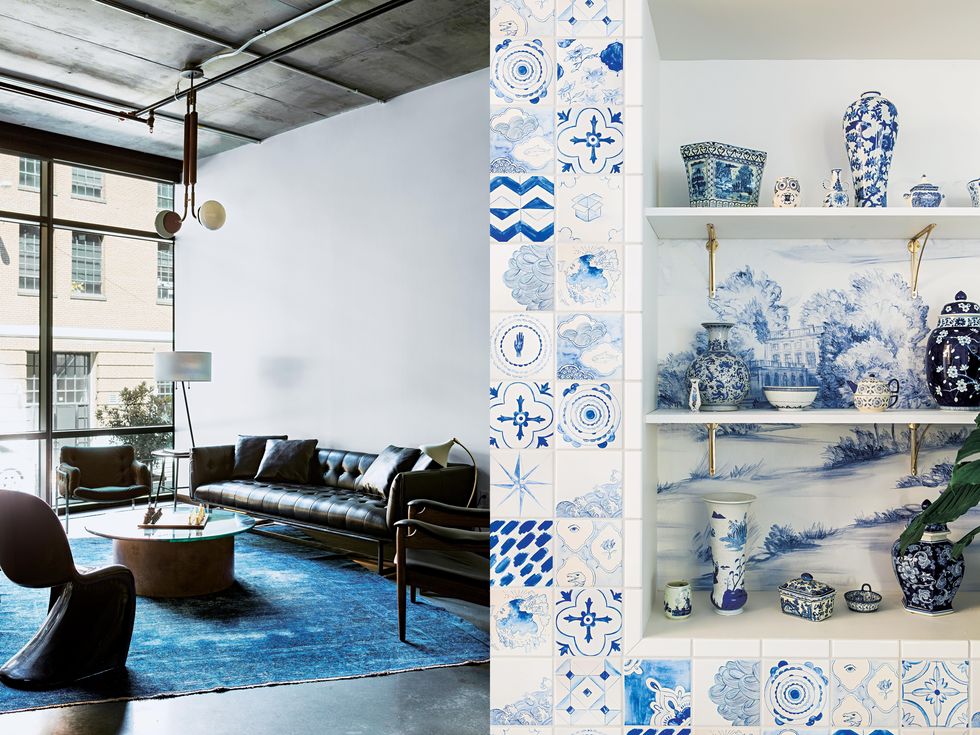 Blue, Room, Interior design, Floor, Wall, Home, Ceiling, Living room, Interior design, Furniture, 