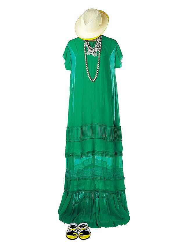 Green, Sleeve, Dress, Formal wear, Teal, Costume accessory, One-piece garment, Turquoise, Aqua, Costume, 