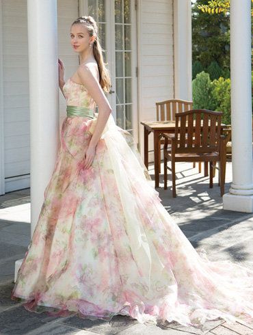 Gown, Clothing, Dress, Pink, Shoulder, Wedding dress, Fashion model, Bridal party dress, Formal wear, A-line, 
