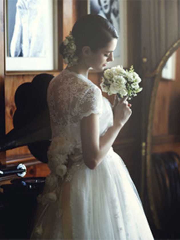 Gown, Bride, Wedding dress, Dress, Photograph, Clothing, Shoulder, Bridal clothing, Bridal party dress, Hairstyle, 