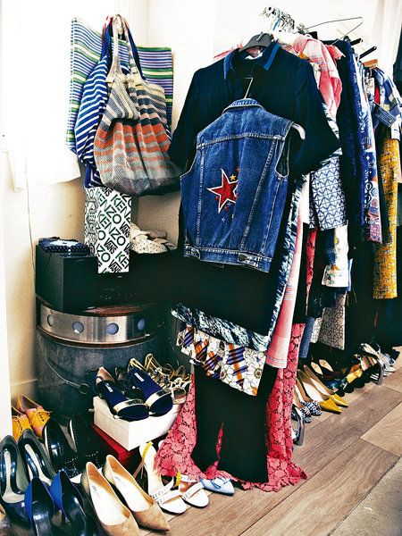 Blue, Textile, Clothes hanger, Fashion, Collection, Bag, Retail, Fashion design, Market, Shoe store, 