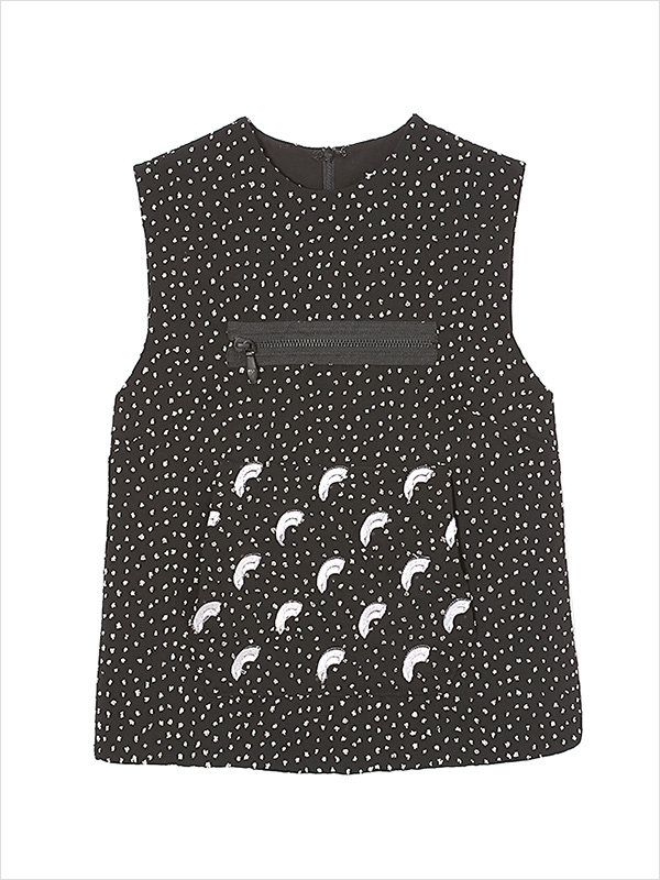 Product, Sleeve, Pattern, Textile, White, Collar, Style, Baby & toddler clothing, Black, Polka dot, 