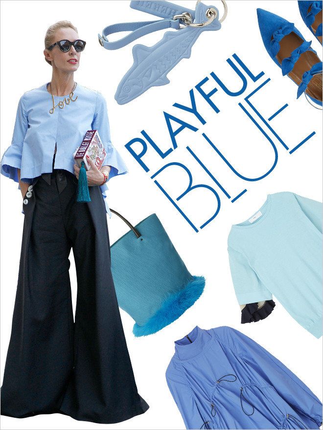 Blue, Sleeve, Collar, Shirt, Textile, Sunglasses, Style, Bag, Hat, Electric blue, 