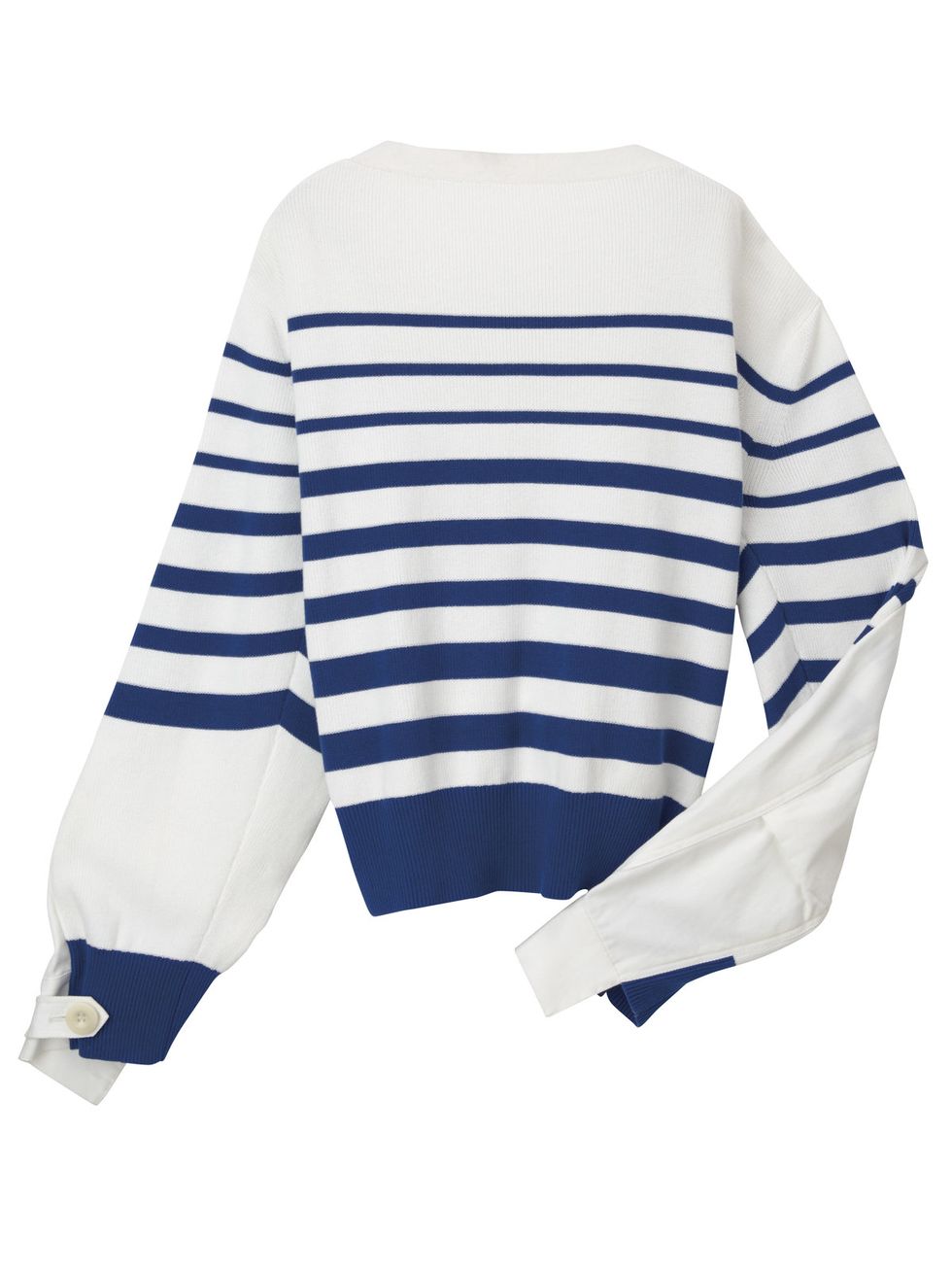 Blue, Product, Sleeve, Sportswear, Textile, White, Collar, Uniform, Jersey, Sweater, 