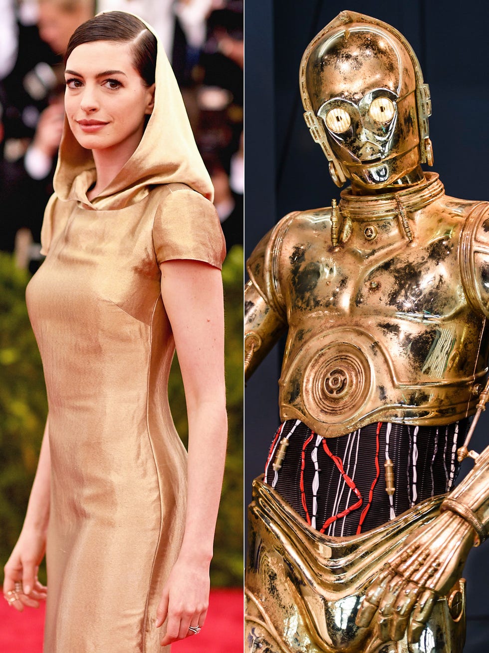 Shoulder, Joint, Dress, Style, C-3po, Neck, Chest, Trunk, Fashion model, Peach, 