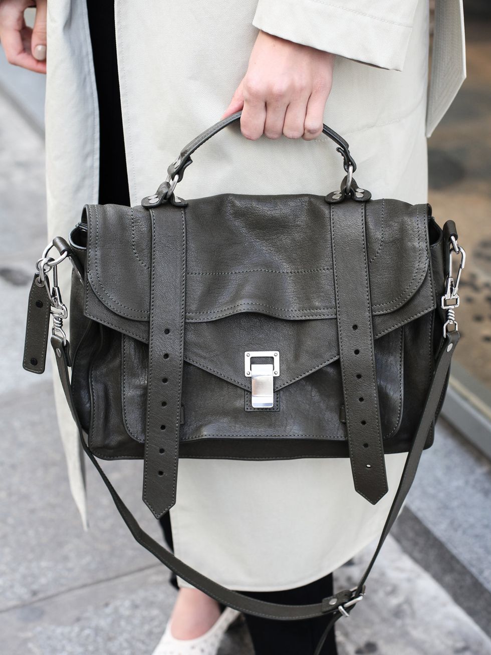 Product, Bag, Style, Pattern, Fashion, Luggage and bags, Black, Grey, Leather, Street fashion, 