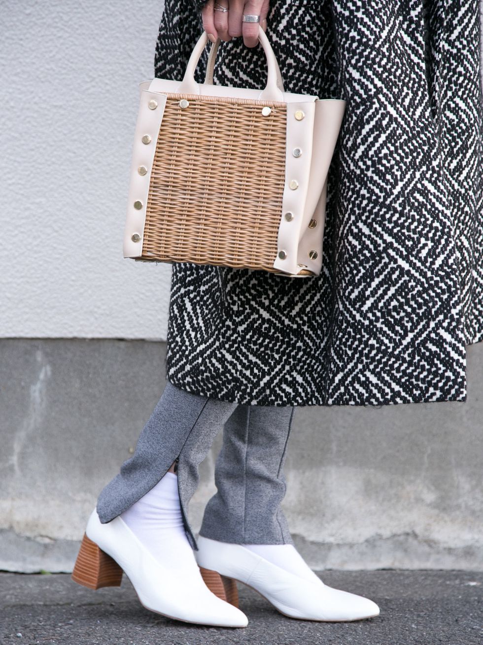 Pattern, Textile, Bag, Joint, White, Style, Street fashion, Fashion, Luggage and bags, Shoulder bag, 