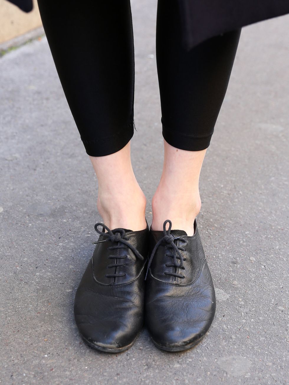 Footwear, Shoe, Black, Street fashion, Ankle, Human leg, Oxford shoe, Fashion, Leg, Leather, 