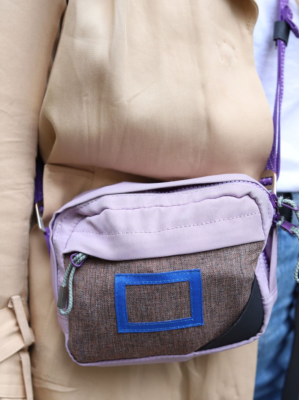 Product, Brown, Textile, Purple, Bag, Khaki, Pocket, Beige, Electric blue, Strap, 