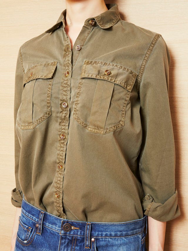 Clothing, Blue, Product, Brown, Yellow, Collar, Sleeve, Denim, Textile, White, 