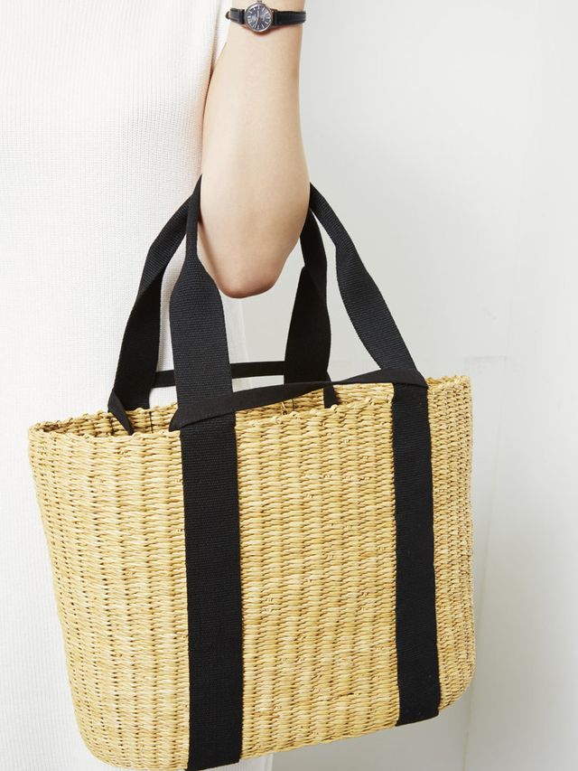 Wicker, Fashion, Basket, Bag, Home accessories, Storage basket, Beige, Shoulder bag, Picnic basket, Strap, 