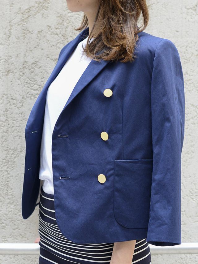 Clothing, Blue, Collar, Sleeve, Coat, Textile, Joint, Outerwear, Uniform, Style, 