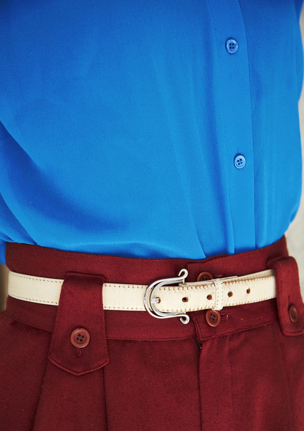 Blue, Brown, Collar, Textile, Bag, Electric blue, Pocket, Fashion, Azure, Teal, 