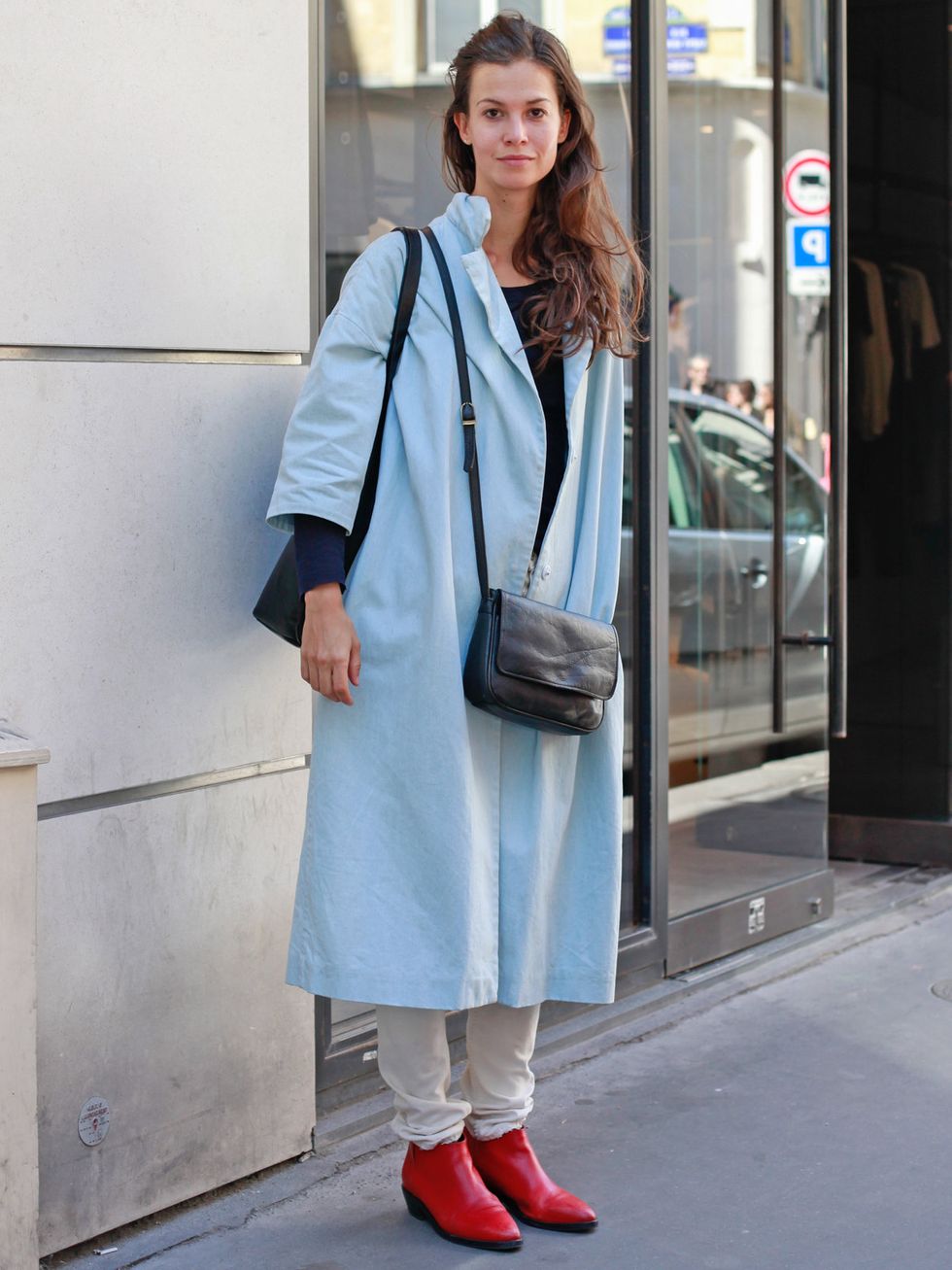 Clothing, Shoulder, Textile, Bag, Outerwear, Style, Street fashion, Fashion, Luggage and bags, Electric blue, 