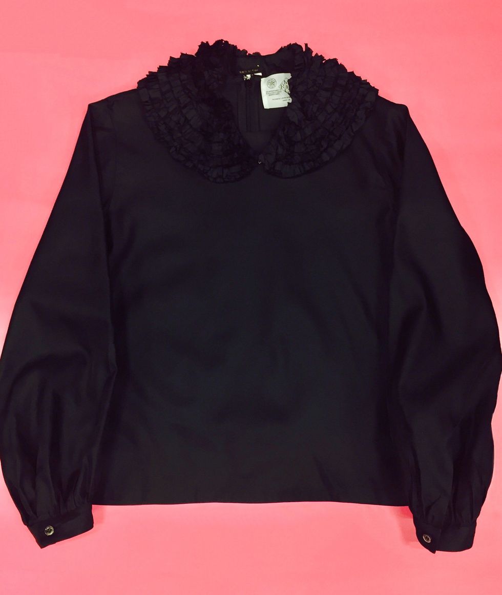 Clothing, Black, Sleeve, Outerwear, Sweater, Blouse, T-shirt, Magenta, 