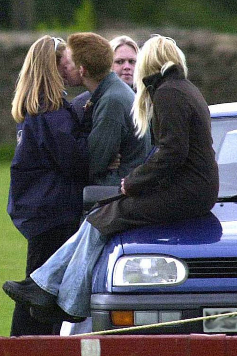 Hair, People, Mammal, Automotive exterior, Sitting, Interaction, Love, Comfort, Romance, Blond, 