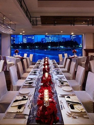 Lighting, Restaurant, Building, Interior design, Room, Banquet, Table, Function hall, Event, Architecture, 