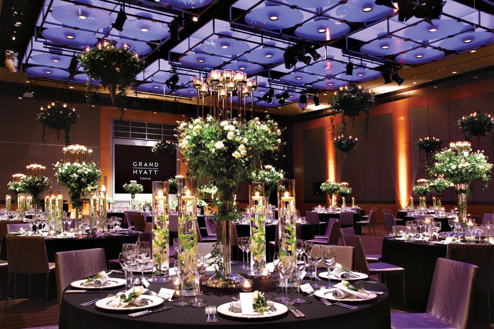 Decoration, Wedding banquet, Function hall, Centrepiece, Rehearsal dinner, Floristry, Floral design, Interior design, Table, Flower Arranging, 
