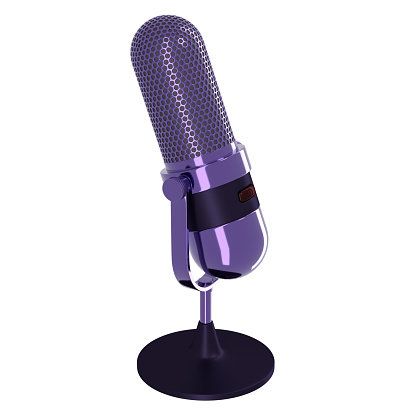 Microphone, Audio equipment, Electronic device, Purple, Technology, Magenta, Violet, Public address system, Stage equipment, Microphone stand, 