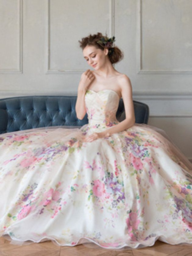 Clothing, Dress, Hairstyle, Shoulder, Textile, Gown, Strapless dress, Pink, Bridal clothing, Formal wear, 