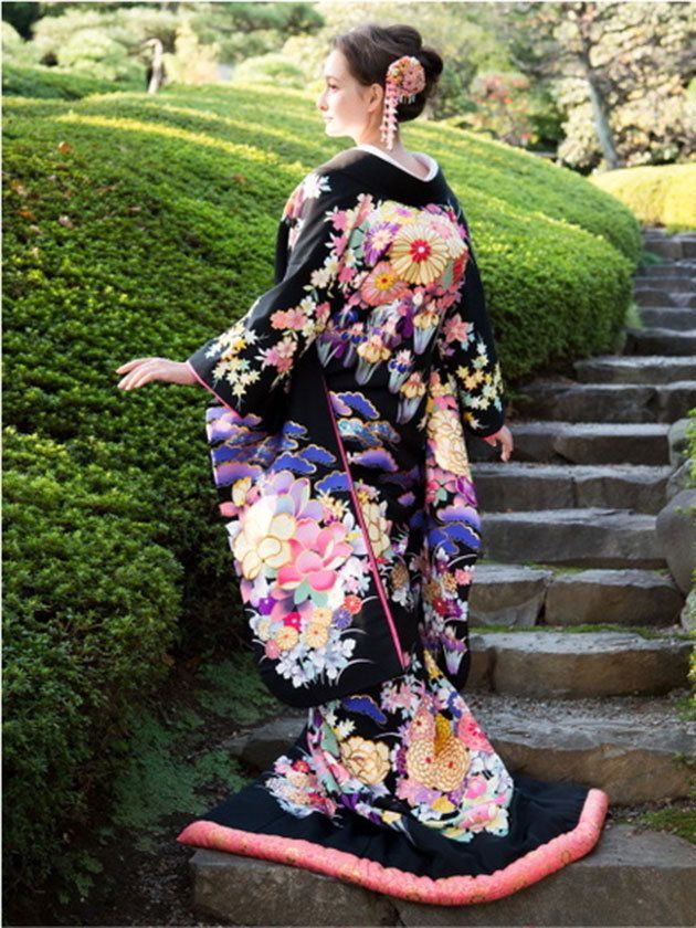 Clothing, Kimono, Pink, Costume, Hairstyle, Shoulder, Dress, Spring, Fashion, Botany, 