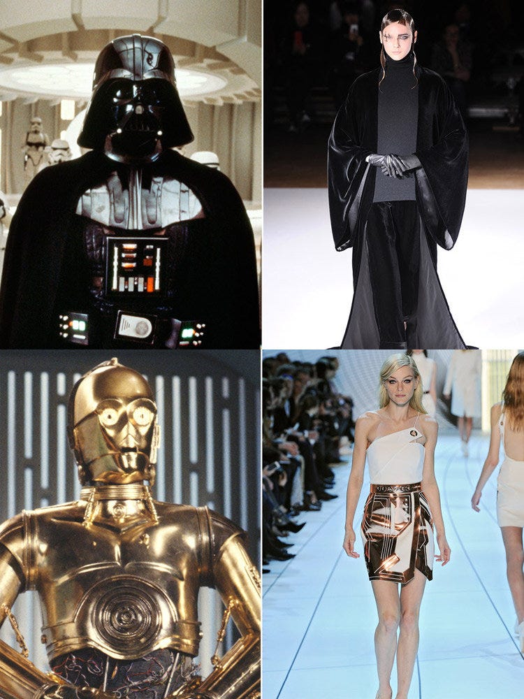 Darth vader, Sleeve, Fictional character, Style, C-3po, Supervillain, Fashion, Black, Waist, Fashion model, 