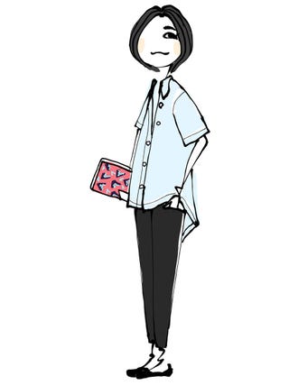 Sleeve, Collar, Standing, White, Style, Art, Artwork, Bag, Cartoon, Pocket, 